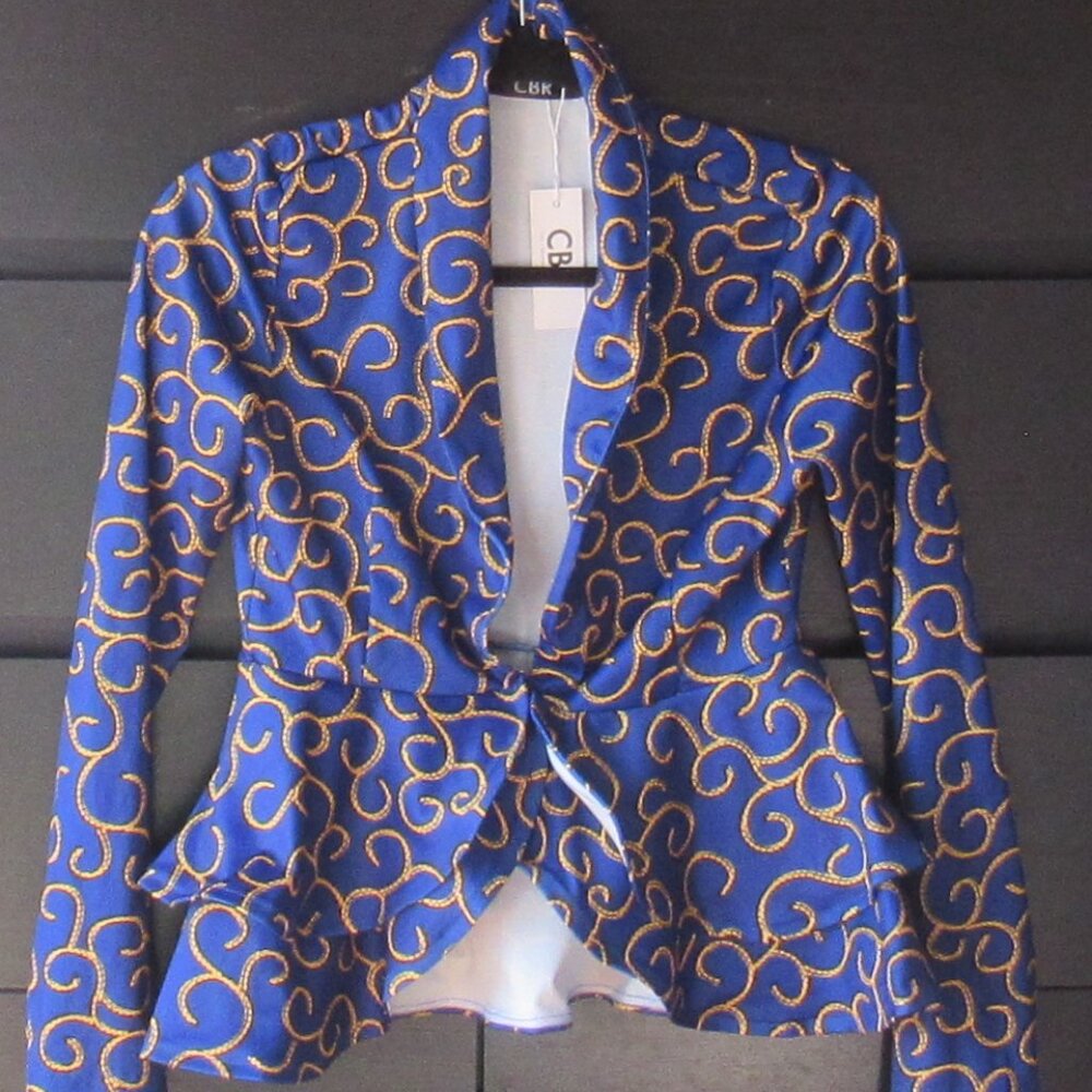 CBR Blazer, Size M, NWT, Blue, Yellow and Black, 'Nautical'                R526